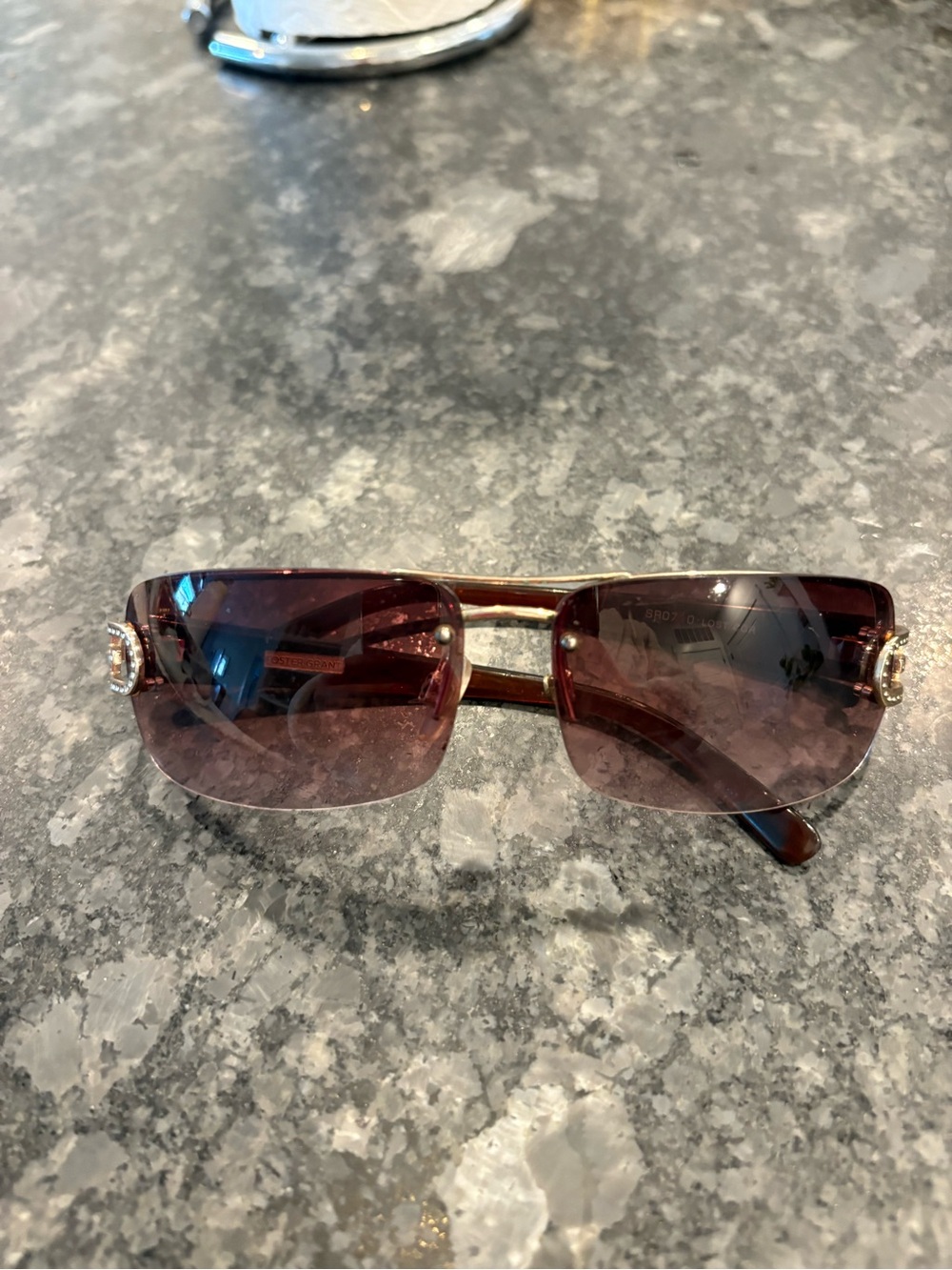 Y2K Women's Rimless Brown Gradient Sunglasses